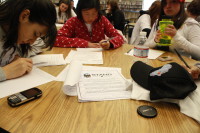 Students writing