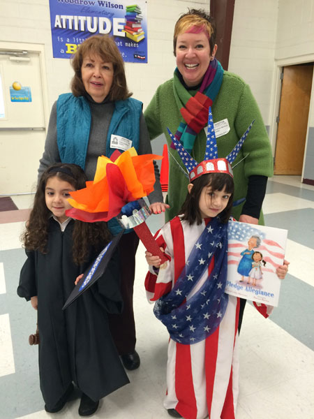 Pat Mora and her daughter and co-author Libby Martinez with some young fans in Texas.