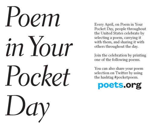 Poem in Your Pocket Day