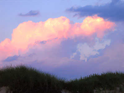 Sunset clouds over Race Point, Cape Cod.  Photo by Sally Lindsay.