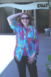 April 2011. Pat returns to the spot where she was "zapped" by the Día idea at the University of Arizona, 1996.