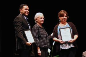 Dr. Joseph Rodríguez, UTEP President Diana Natalicio and Lisa Lopez-Williamson.