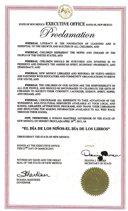 New Mexico Dia proclamation